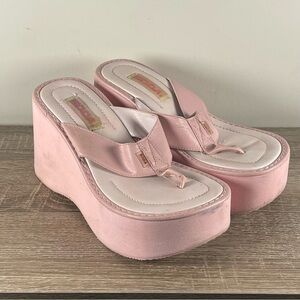 Y2K Soda Wedge Flip Flops Thong Sandals - Size 7.5